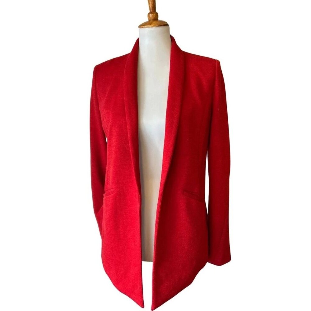 DEREK LAM 10 CROSBY Red Open Front Wool Blend Blazer – Avant Garde, Sz 2